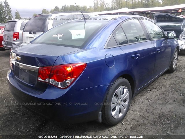 1G1PA5SG6D7307441 - 2013 CHEVROLET CRUZE LS BLUE photo 4