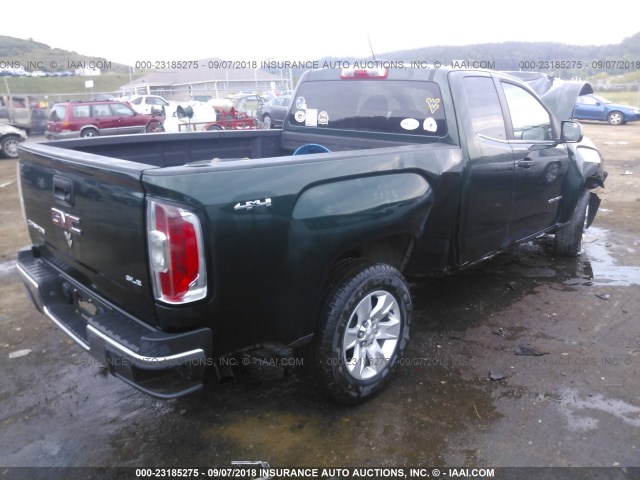 1GTH6BEA3F1154834 - 2015 GMC CANYON SLE GREEN photo 4