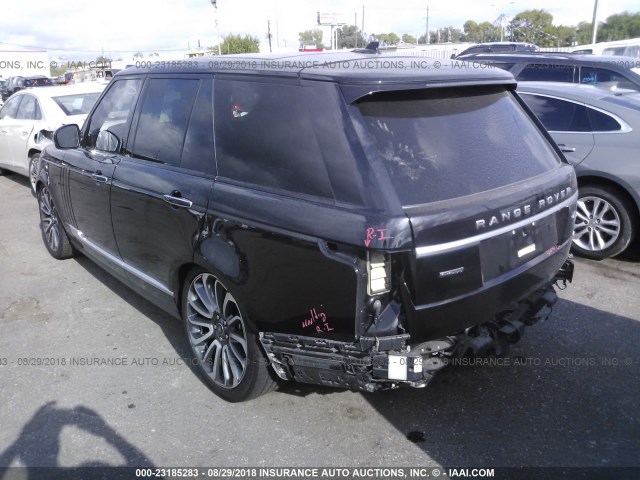 SALGV2EF7GA284345 - 2016 LAND ROVER RANGE ROVER AUTOBIOGRAPHY BLACK photo 3