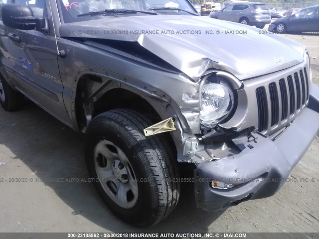 1J4GL48K74W254613 - 2004 JEEP LIBERTY SPORT BEIGE photo 6