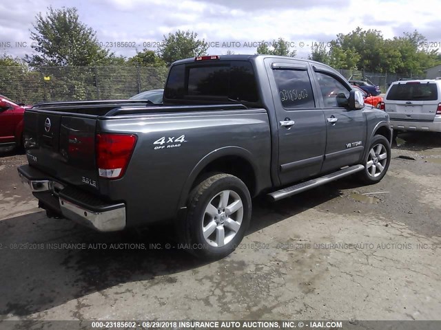 1N6AA07C38N325772 - 2008 NISSAN TITAN XE/SE/LE/PRO-4X GRAY photo 4