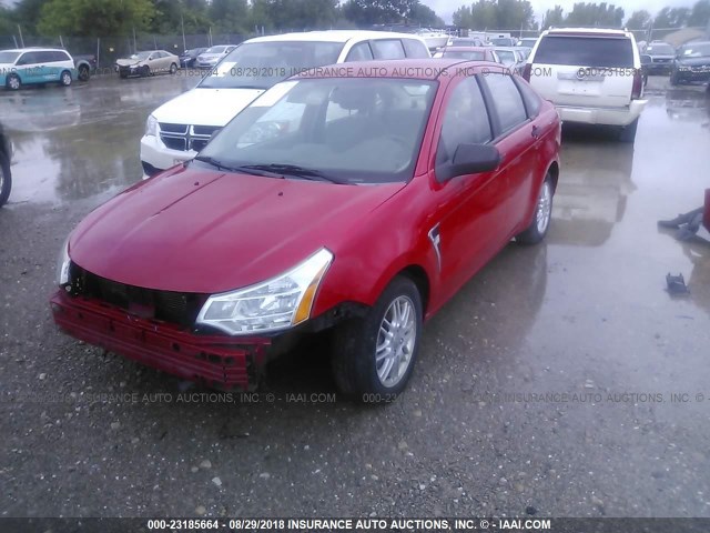 1FAHP35N98W117188 - 2008 FORD FOCUS SE/SEL/SES RED photo 2
