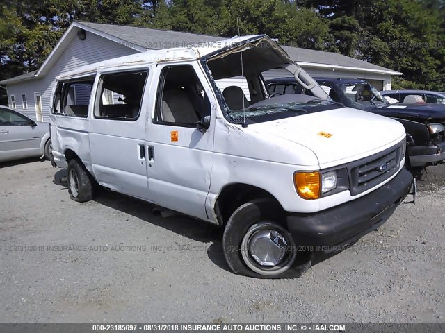 1FBNE31L84HB11957 - 2004 FORD ECONOLINE E350 SUPER DUTY WAGON WHITE photo 1