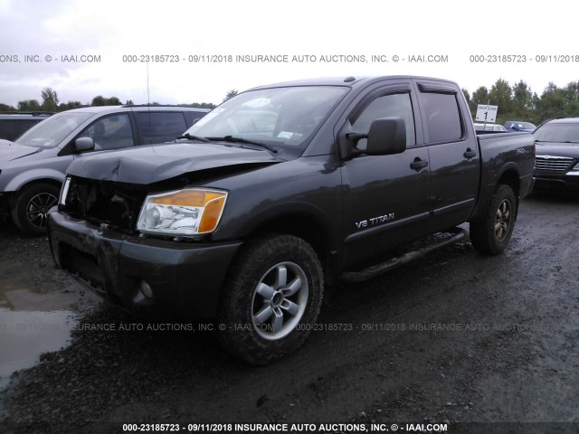 1N6AA0EC4BN301314 - 2011 NISSAN TITAN S/SV/SL/PRO-4X GRAY photo 2