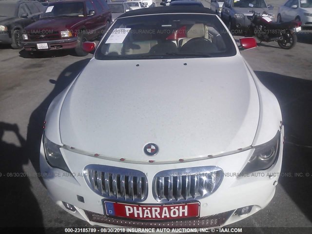 WBAEK73495B325889 - 2005 BMW 645 CI AUTOMATIC Blanc photo 6