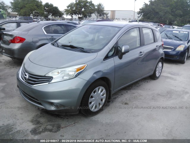 3N1CE2CP0EL419725 - 2014 NISSAN VERSA NOTE S/S PLUS/SV/SL GRAY photo 2