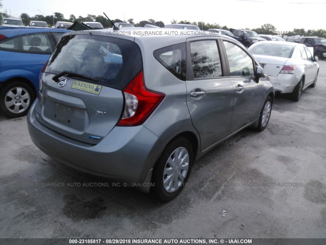 3N1CE2CP0EL419725 - 2014 NISSAN VERSA NOTE S/S PLUS/SV/SL GRAY photo 4