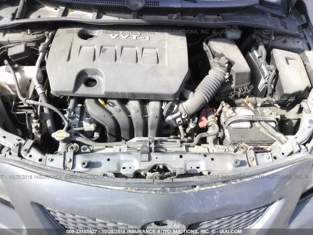 JTDBL40E799048283 - 2009 TOYOTA COROLLA LE/XLE GRAY photo 10