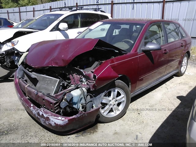 1G1ZT64845F170506 - 2005 CHEVROLET MALIBU MAXX LS RED photo 2