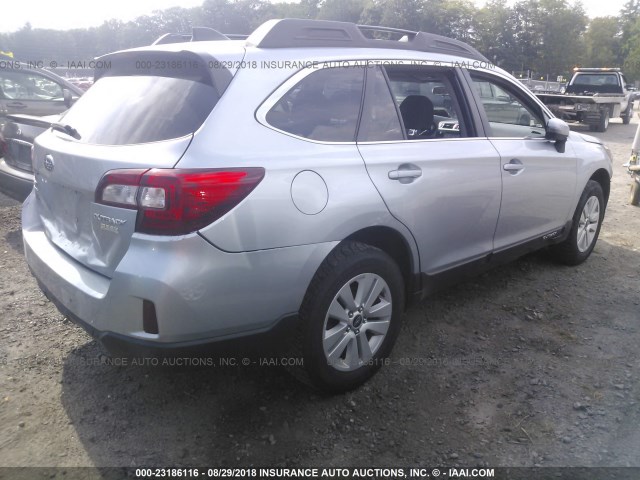 4S4BSAFC6G3333656 - 2016 SUBARU OUTBACK 2.5I PREMIUM GRAY photo 4