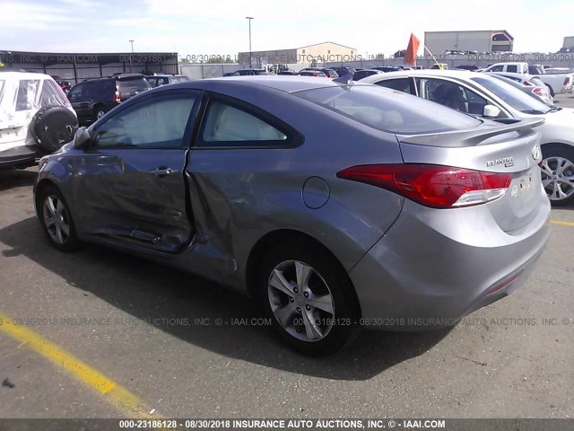 KMHDH6AE3DU003606 - 2013 HYUNDAI ELANTRA COUPE GS/SE GRAY photo 3