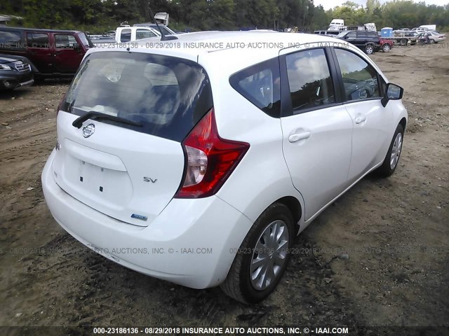 3N1CE2CP1GL354516 - 2016 NISSAN VERSA NOTE S/S PLUS/SV/SL/SR WHITE photo 4