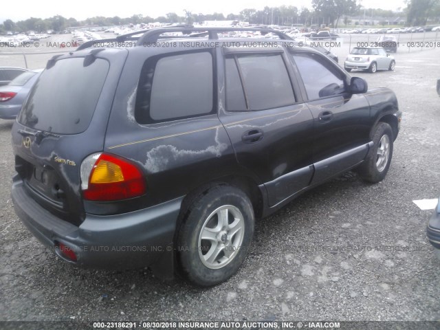 KM8SB82B71U014404 - 2001 HYUNDAI SANTA FE BLACK photo 4