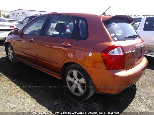 KNAFE162575003044 - 2007 KIA SPECTRA5 SX ORANGE photo 3