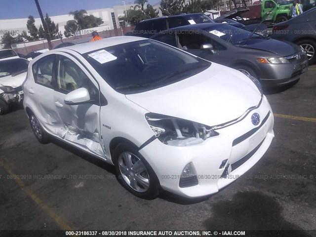 JTDKDTB39D1537505 - 2013 TOYOTA PRIUS C WHITE photo 1