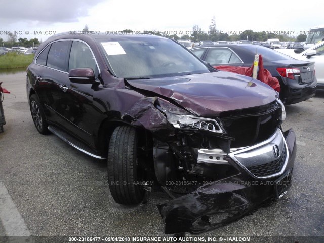 5FRYD4H49GB013071 - 2016 ACURA MDX TECHNOLOGY BURGUNDY photo 6