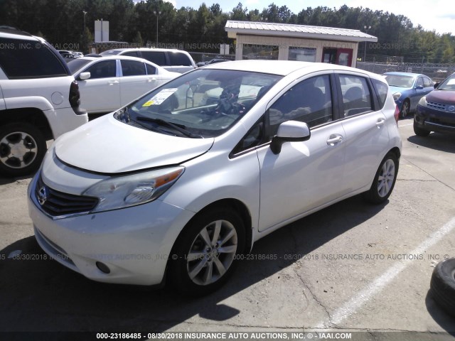 3N1CE2CP7EL368935 - 2014 NISSAN VERSA NOTE S/S PLUS/SV/SL WHITE photo 2