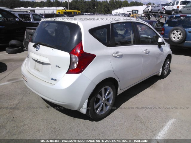 3N1CE2CP7EL368935 - 2014 NISSAN VERSA NOTE S/S PLUS/SV/SL WHITE photo 4