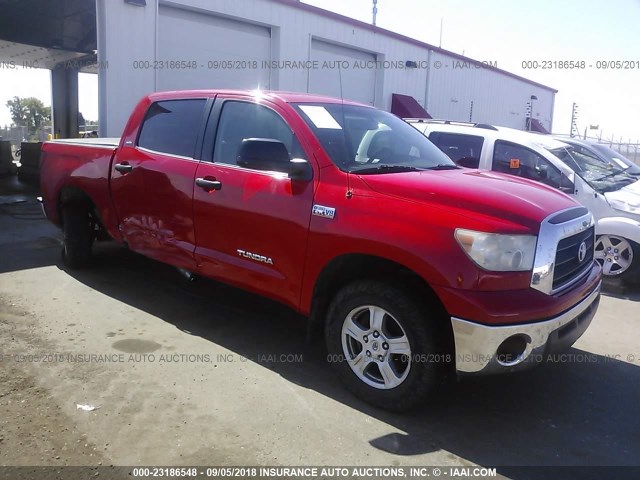 5TFDV54178X070245 - 2008 TOYOTA TUNDRA CREWMAX/CREWMAX SR5 RED photo 1