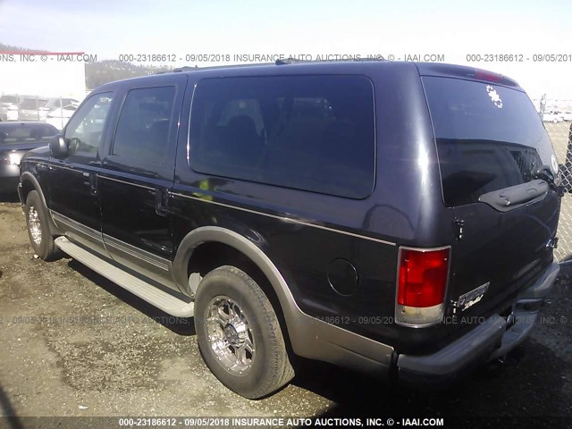 1FMNU42SX1EA56088 - 2001 FORD EXCURSION LIMITED Dark Blue photo 3