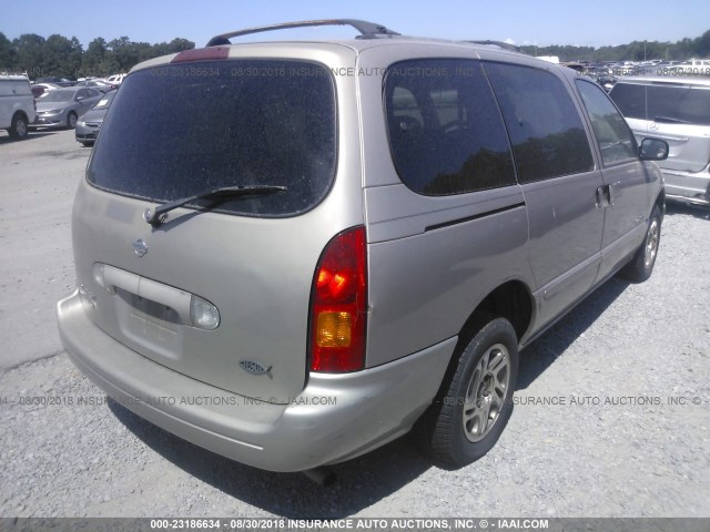 4N2XN11T4YD819660 - 2000 NISSAN QUEST SE/GLE/GXE TAN photo 4