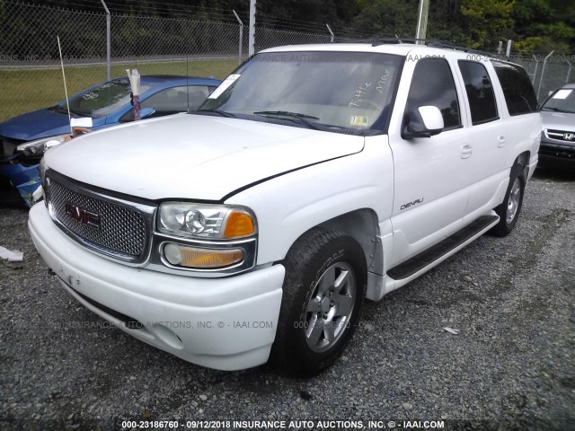 1GKFK66U56J145866 - 2006 GMC YUKON XL DENALI WHITE photo 2