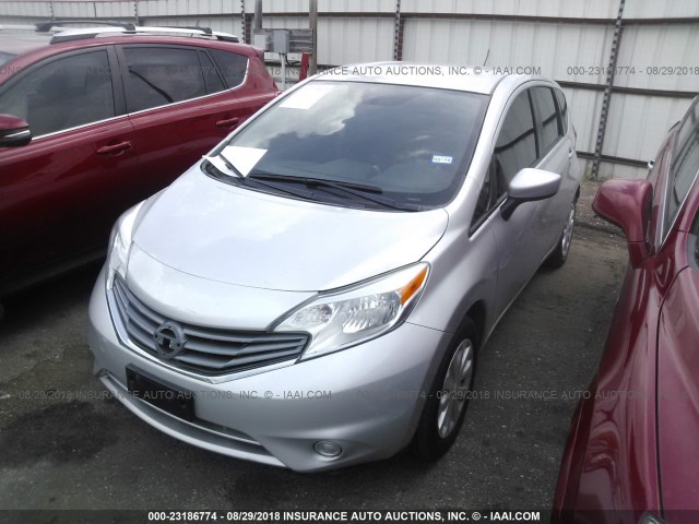 3N1CE2CP1FL412431 - 2015 NISSAN VERSA NOTE S/S PLUS/SV/SL/SR SILVER photo 2