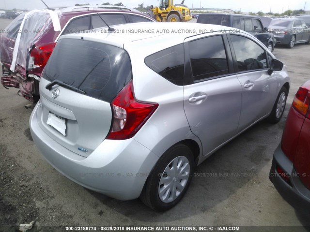 3N1CE2CP1FL412431 - 2015 NISSAN VERSA NOTE S/S PLUS/SV/SL/SR SILVER photo 4