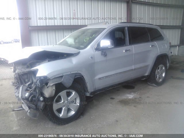 1C4RJFCT6DC542351 - 2013 JEEP GRAND CHEROKEE OVERLAND SILVER photo 2