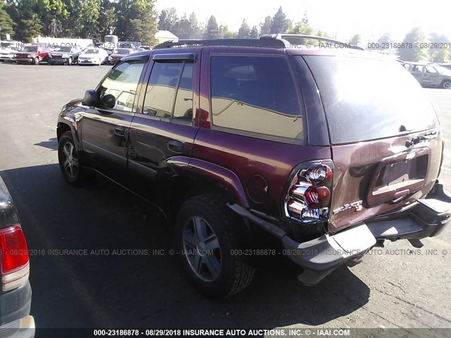 1GNDT13SX52148073 - 2005 CHEVROLET TRAILBLAZER LS/LT BURGUNDY photo 3