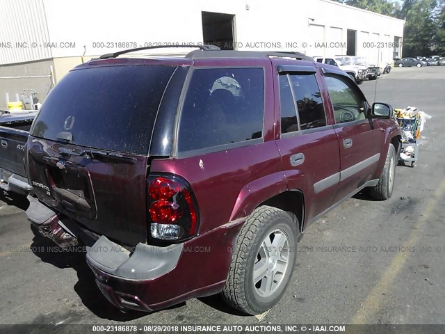 1GNDT13SX52148073 - 2005 CHEVROLET TRAILBLAZER LS/LT BURGUNDY photo 4