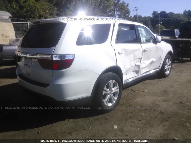 1C4RDJAG1DC683179 - 2013 DODGE DURANGO SXT WHITE photo 4