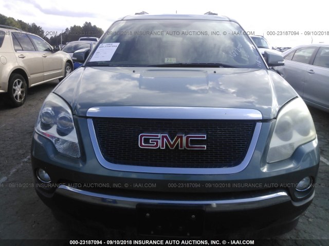 1GKEV33D39J167200 - 2009 GMC ACADIA SLT-2 BLUE photo 6