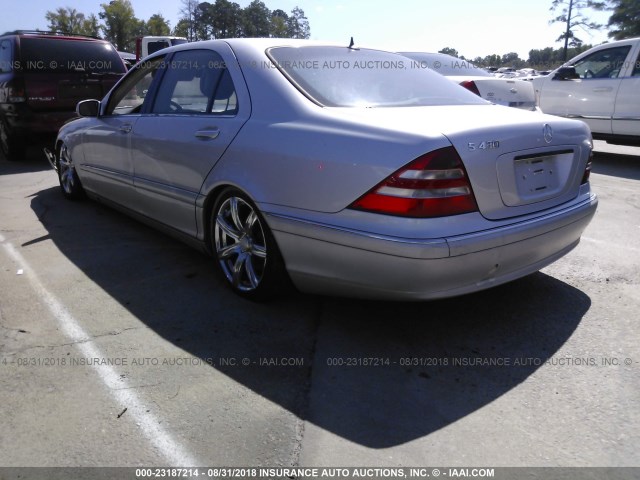 WDBNG70J62A294308 - 2002 MERCEDES-BENZ S 430 SILVER photo 3