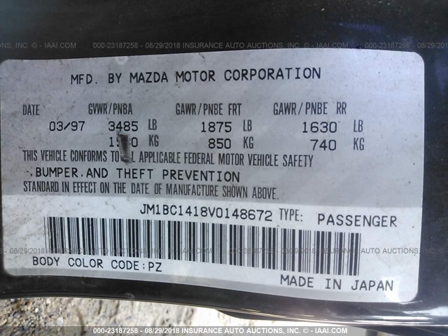 JM1BC1418V0148672 - 1997 MAZDA PROTEGE DX/LX/ES 黑色 照片 9