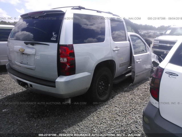 1GNSCAE01DR340832 - 2013 CHEVROLET TAHOE C1500  LS SILVER photo 4