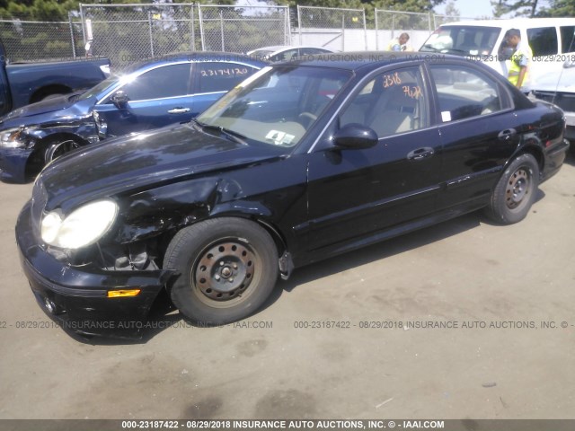 KMHWF25S65A123619 - 2005 HYUNDAI SONATA GL BLACK photo 2