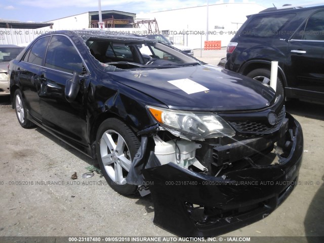 4T1BF1FK0CU614660 - 2012 TOYOTA CAMRY SE/LE/XLE BLACK photo 1