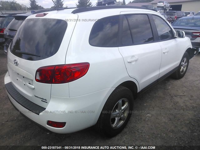 5NMSG73D38H162356 - 2008 HYUNDAI SANTA FE GLS WHITE photo 4