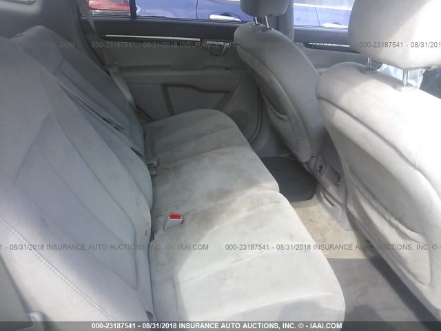 5NMSG73D38H162356 - 2008 HYUNDAI SANTA FE GLS WHITE photo 8