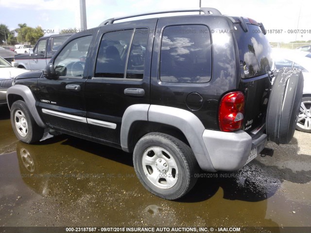 1J4GL48K43W503108 - 2003 JEEP LIBERTY SPORT/FREEDOM შავი ფოტო 3
