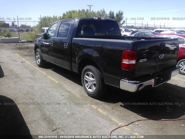 1FTRW12W98FB31613 - 2008 FORD F150 SUPERCREW BLACK photo 3