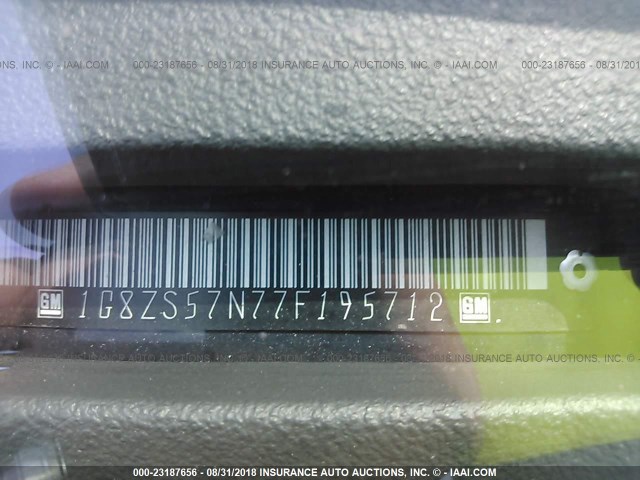 1G8ZS57N77F195712 - 2007 SATURN AURA XE BLUE photo 9