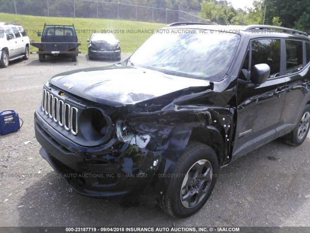 ZACCJBAB1HPG62651 - 2017 JEEP RENEGADE SPORT BLACK photo 6