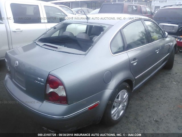 WVWUK63B23P278423 - 2003 VOLKSWAGEN PASSAT W8 4MOTION GRAY photo 4