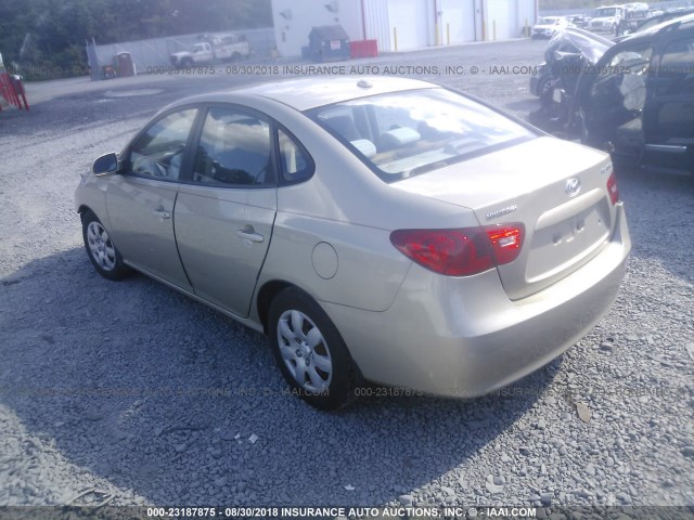 KMHDU46D08U458421 - 2008 HYUNDAI ELANTRA TAN photo 3