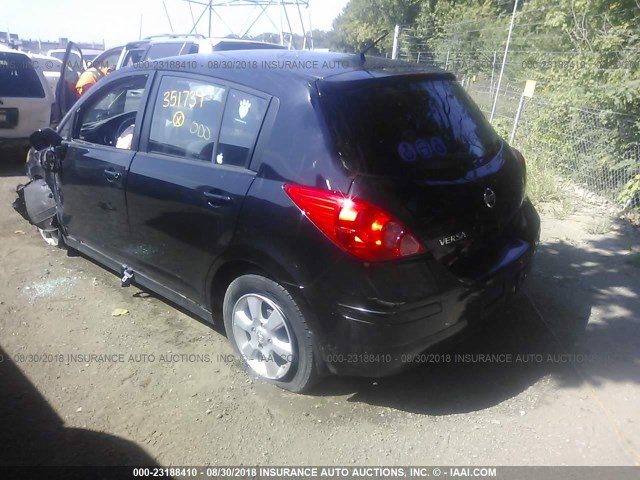 3N1BC13E37L351739 - 2007 NISSAN VERSA S/SL BLACK photo 3