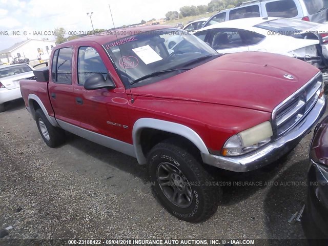 1B7GG2AN31S190379 - 2001 DODGE DAKOTA QUAD RED photo 1