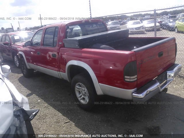 1B7GG2AN31S190379 - 2001 DODGE DAKOTA QUAD RED photo 3