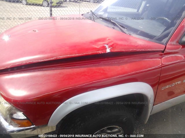 1B7GG2AN31S190379 - 2001 DODGE DAKOTA QUAD RED photo 6